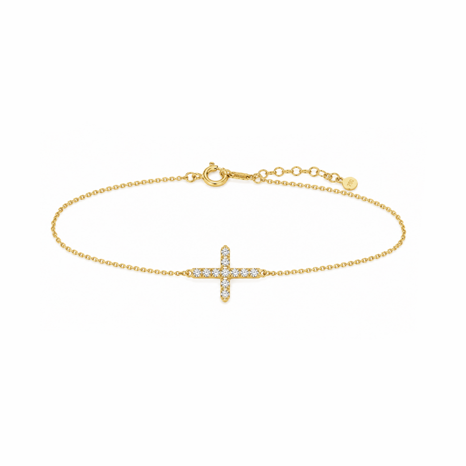 Diamond Cross Chain Bracelet
