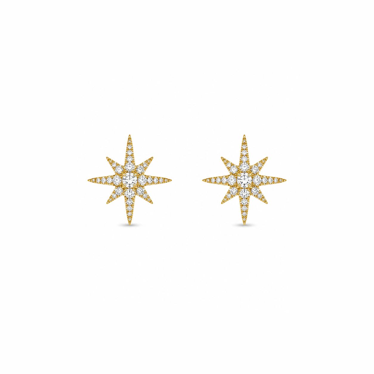 Diamond North Star Stud Earrings