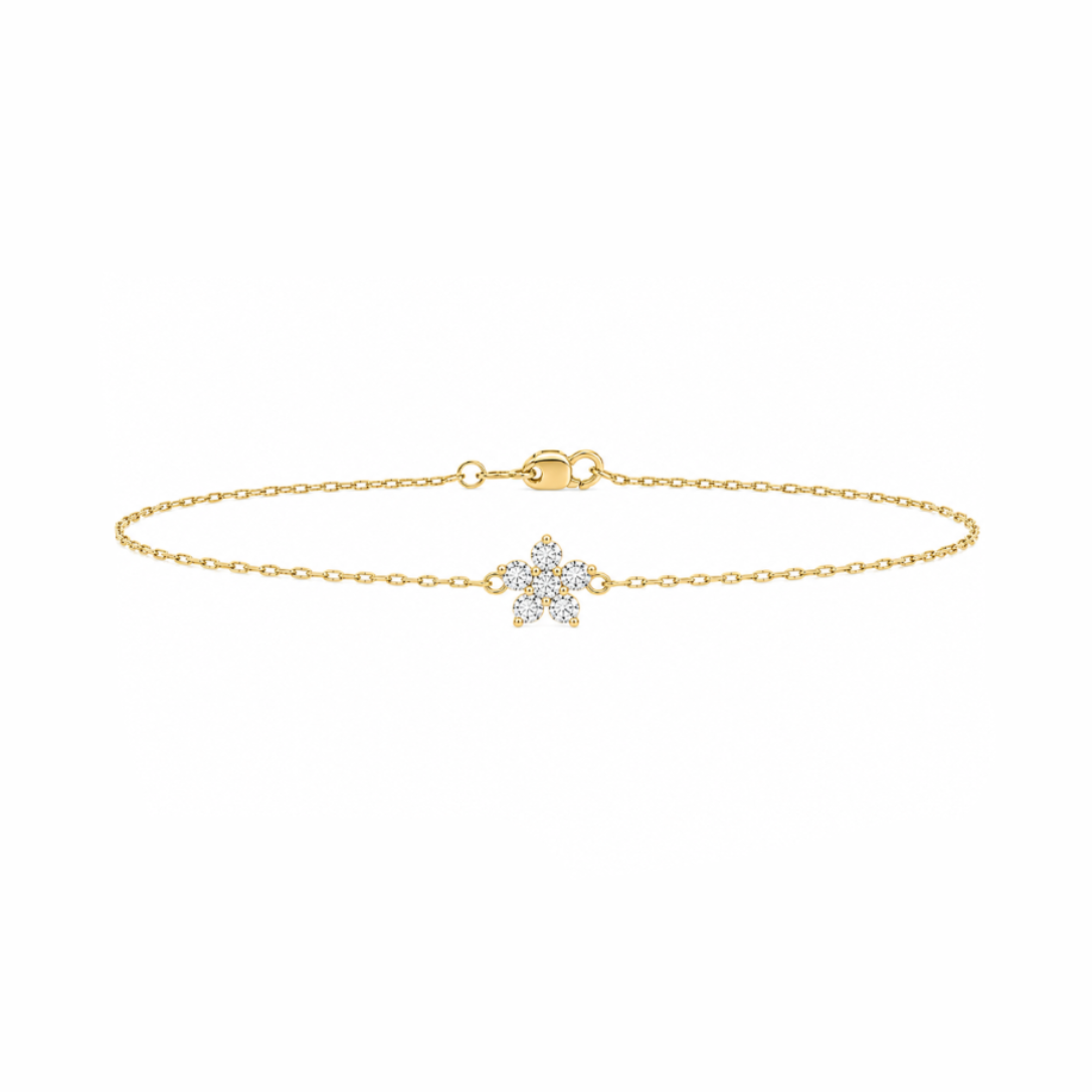 Diamond Flower Chain Bracelet