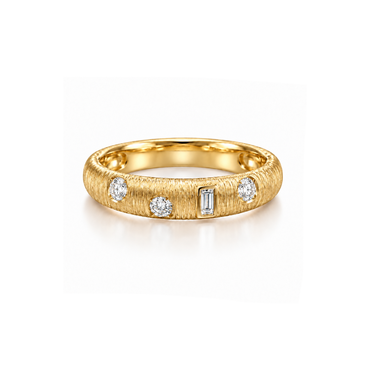 Brushed Multishape Diamond Ring