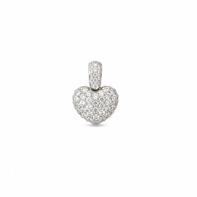 Full Pavé Diamond Heart Pendant