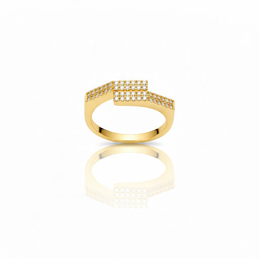 Geometric Pavé Diamond Wrap Ring
