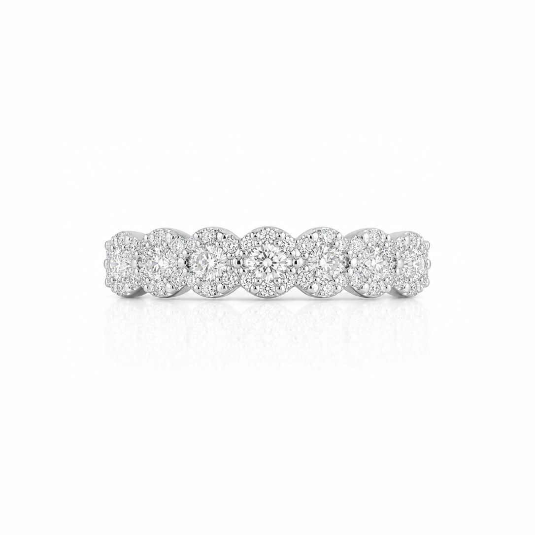 Diamond Floral Band Ring