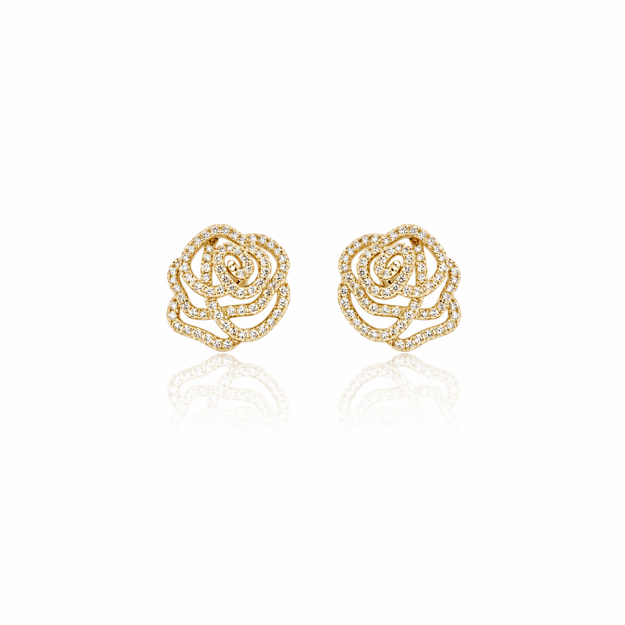 Diamond Rose Earrings