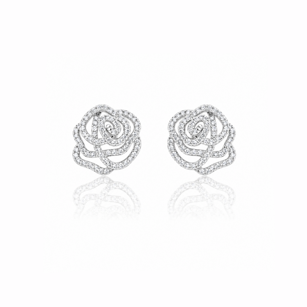 Diamond Rose Earrings