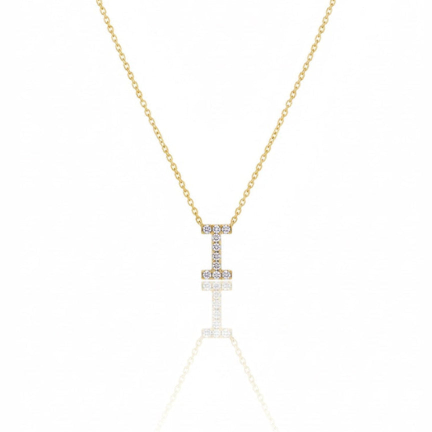 Mini Pavé Diamond Initial Necklace