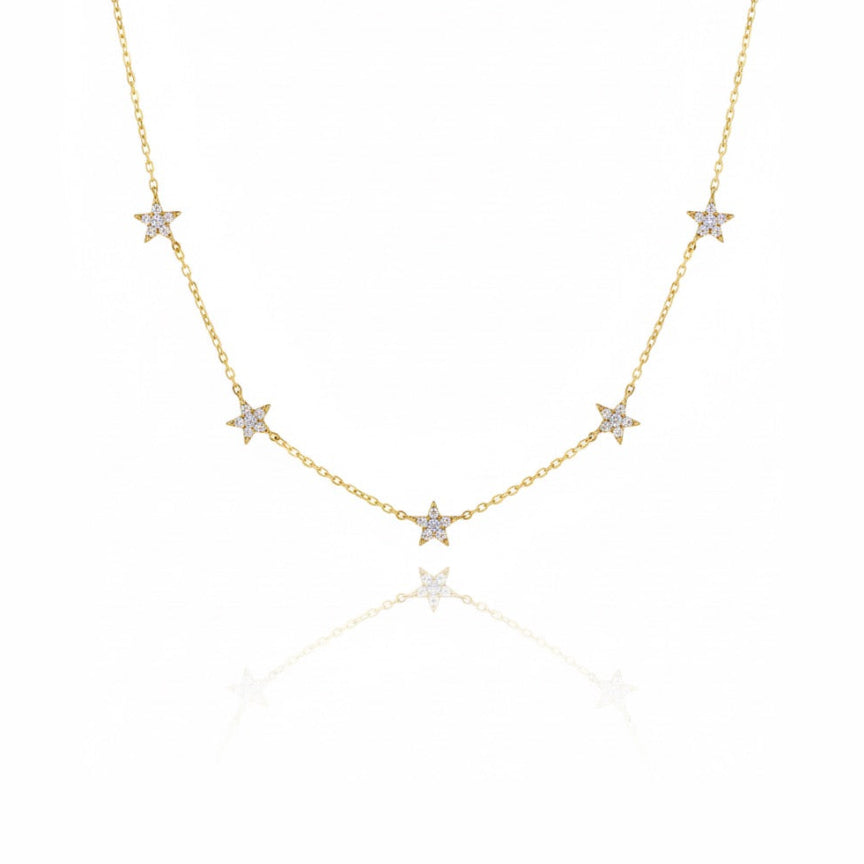 Multi-Star Pavé Diamond Necklace