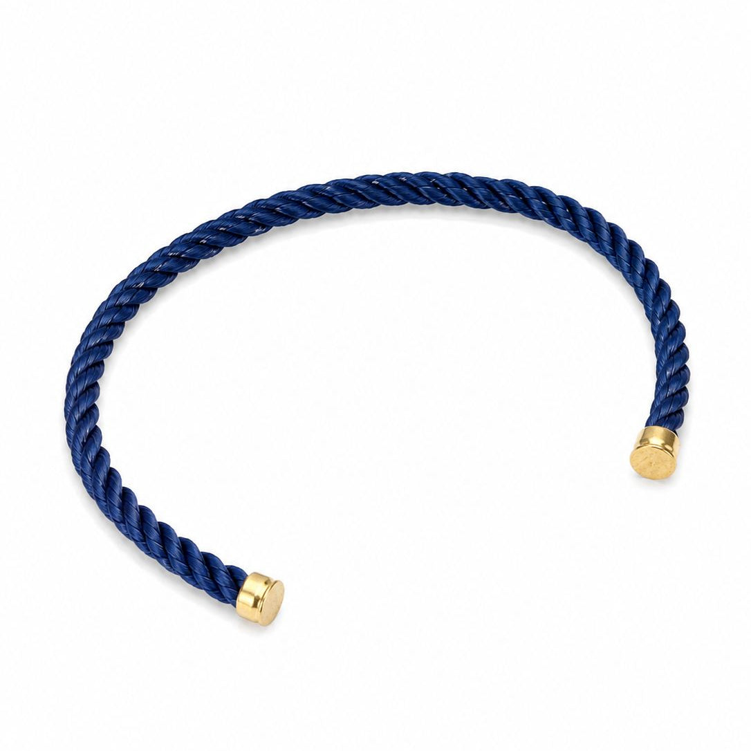 Men Gold Anchor Braided Leather Bracelet
