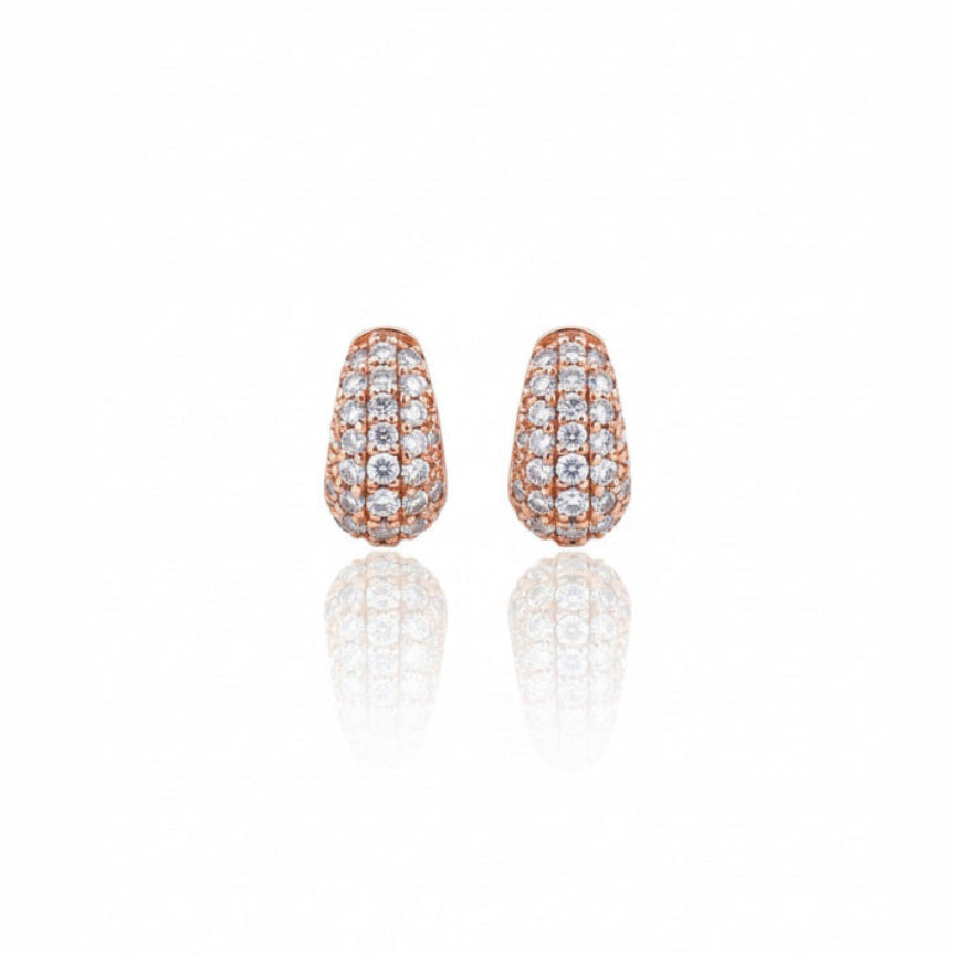 Pavé Diamond Domed Huggie Earrings