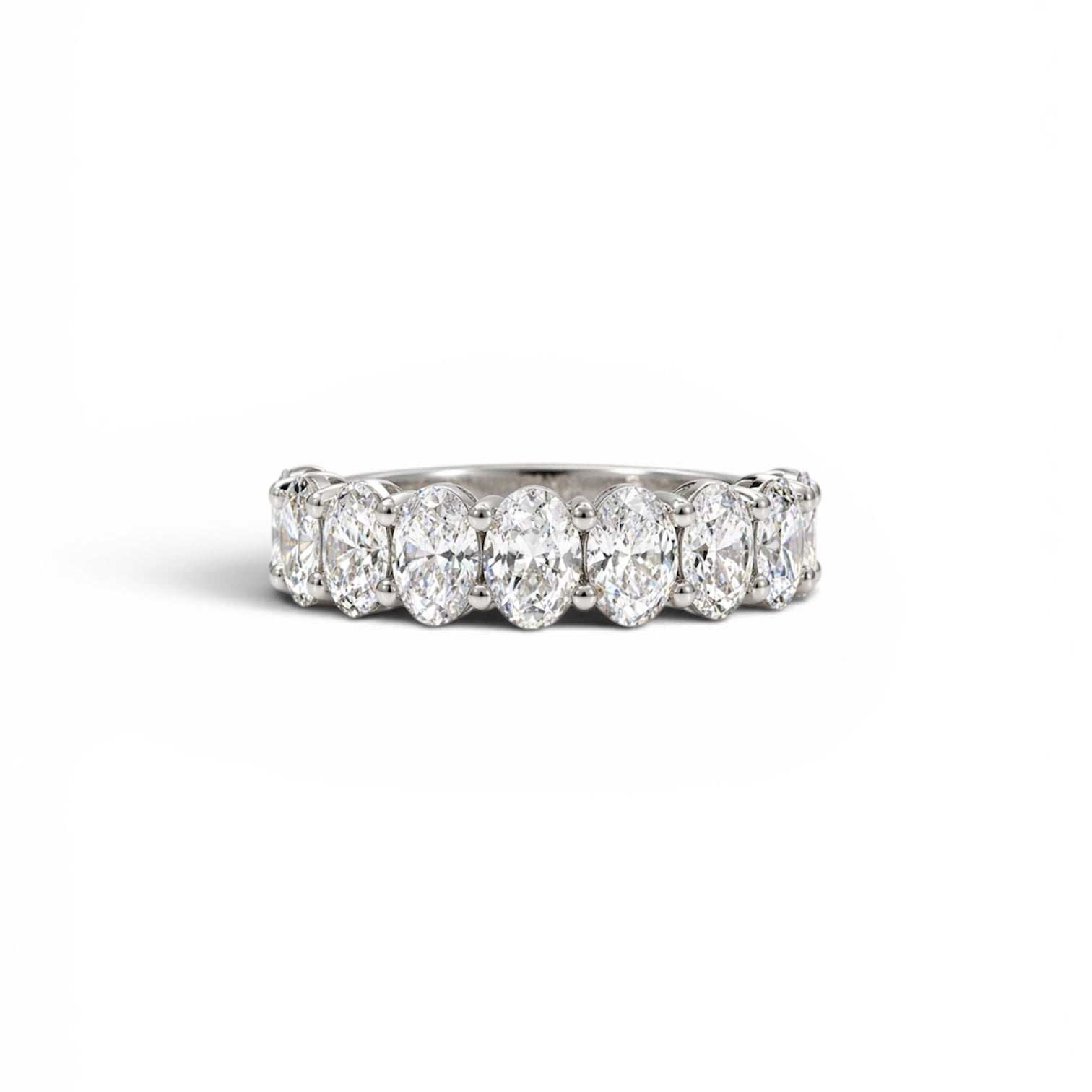 Half Oval Diamond Eternity Band