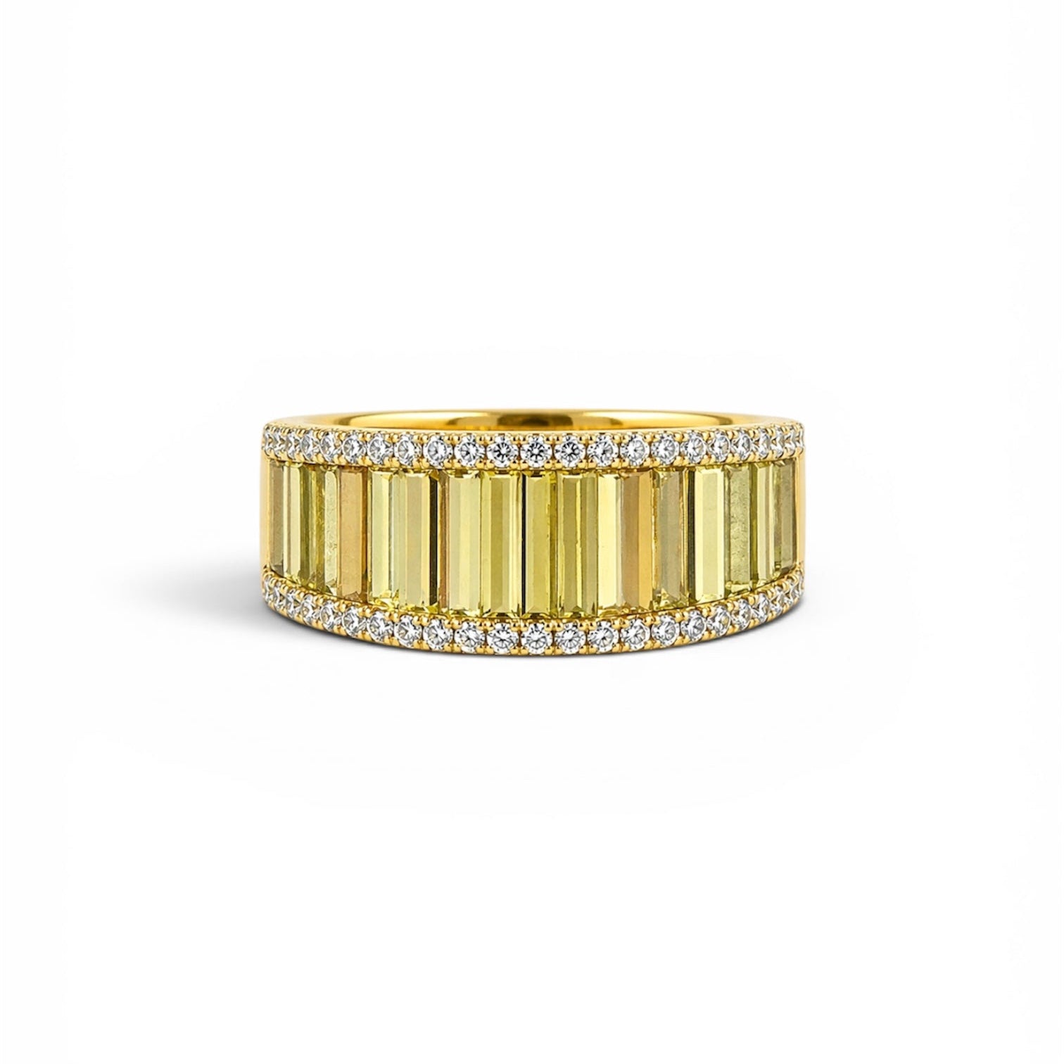 Wide Fluted Diamond Band