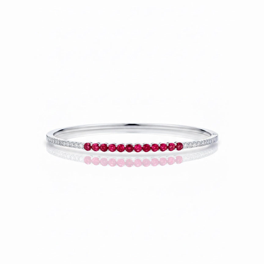 Ruby Center and Diamond Pavé Bangle