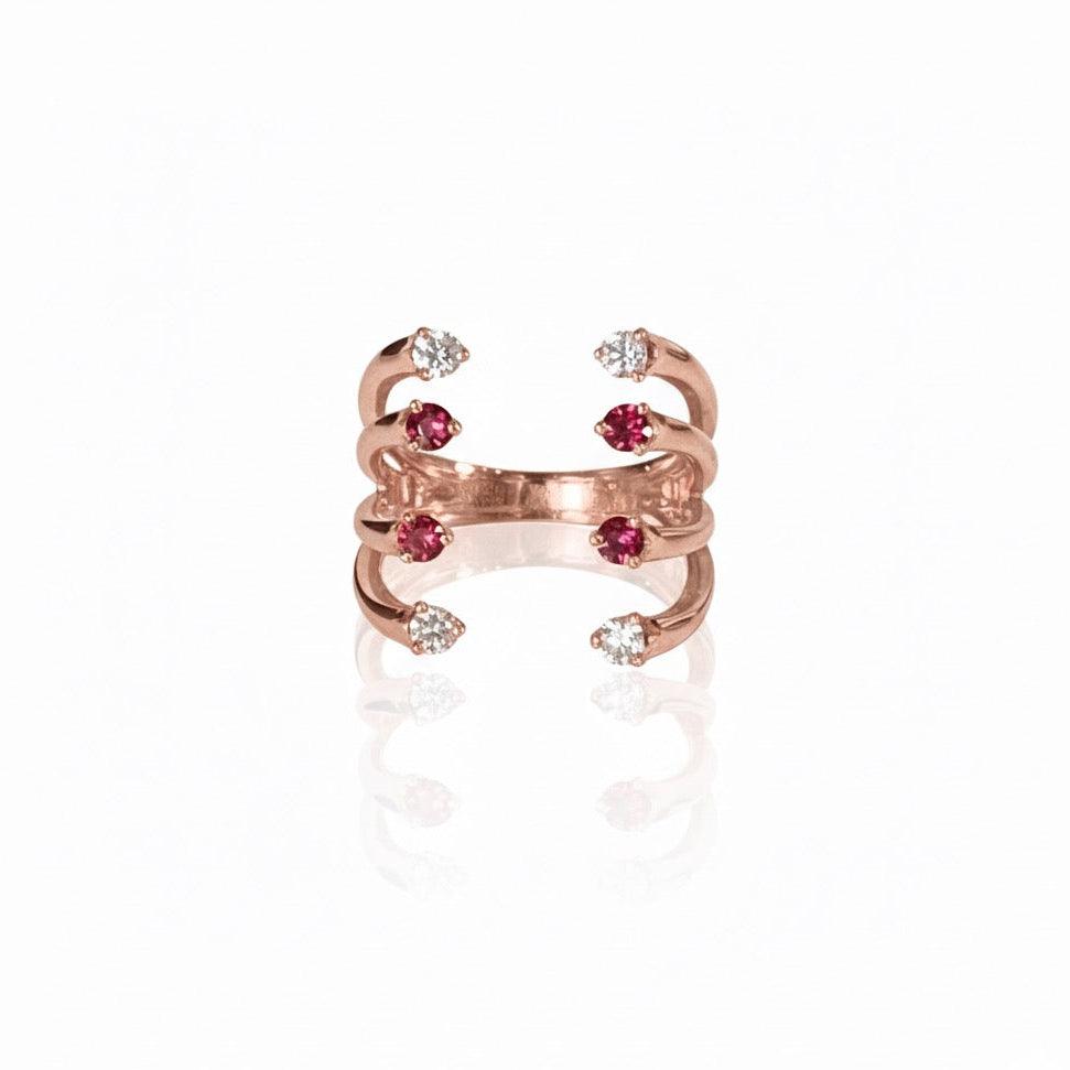 Ruby and Diamond Floating Ring
