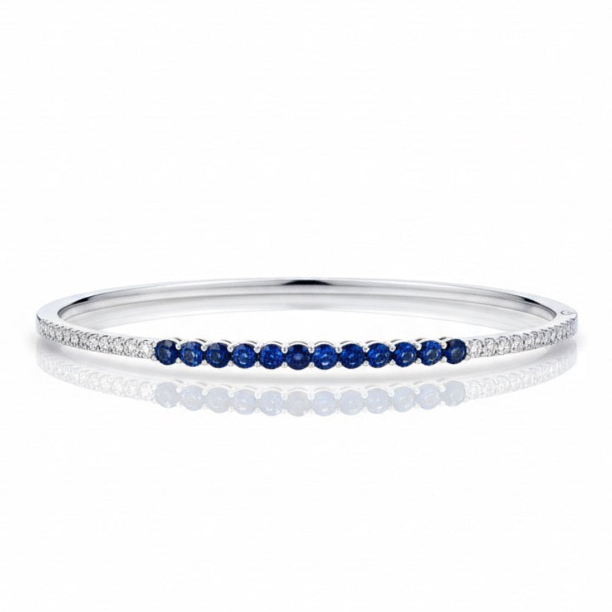 Sapphire Center and Diamond Pavé Bangle