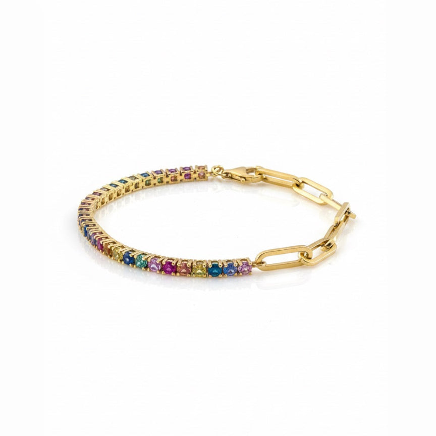 Half Tennis Paperclip Bracelet