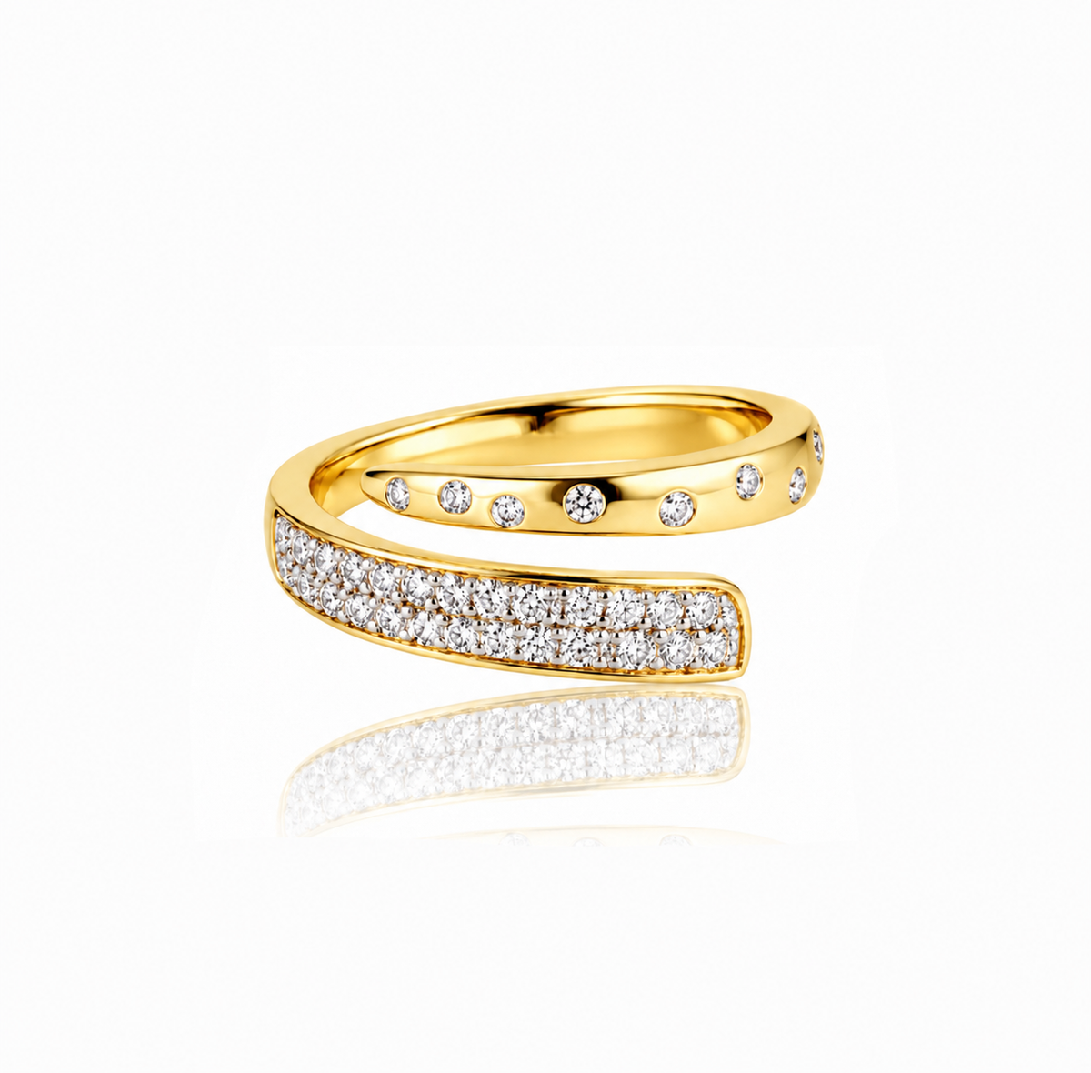 Pavé Scatttered Coil Ring