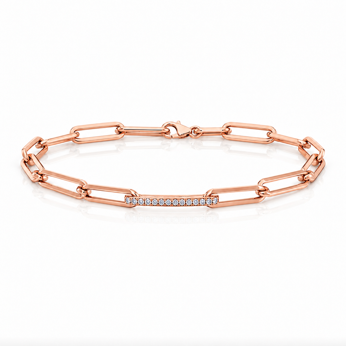 Single Diamond Paperclip Bracelet