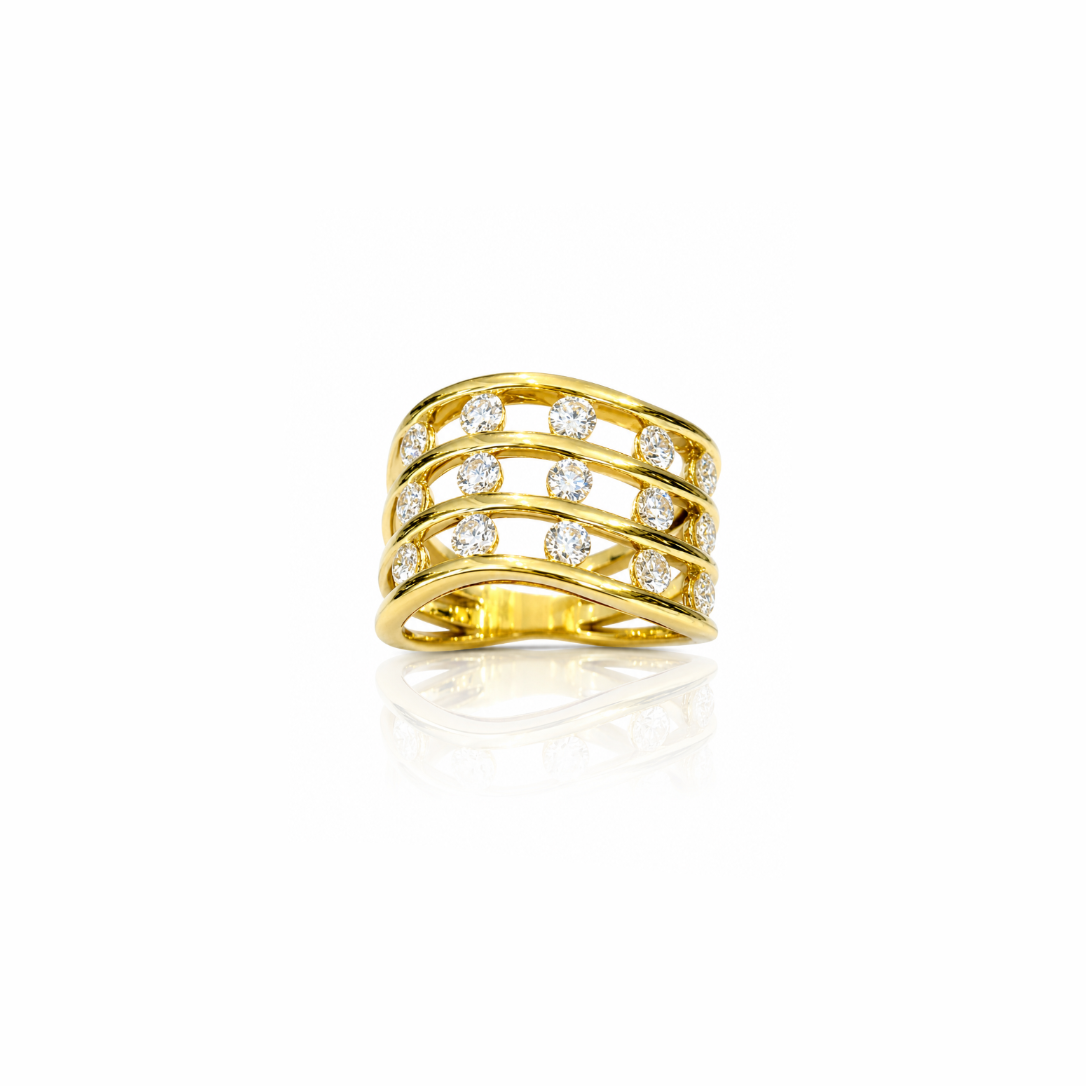 Floating Diamond Cuff Ring