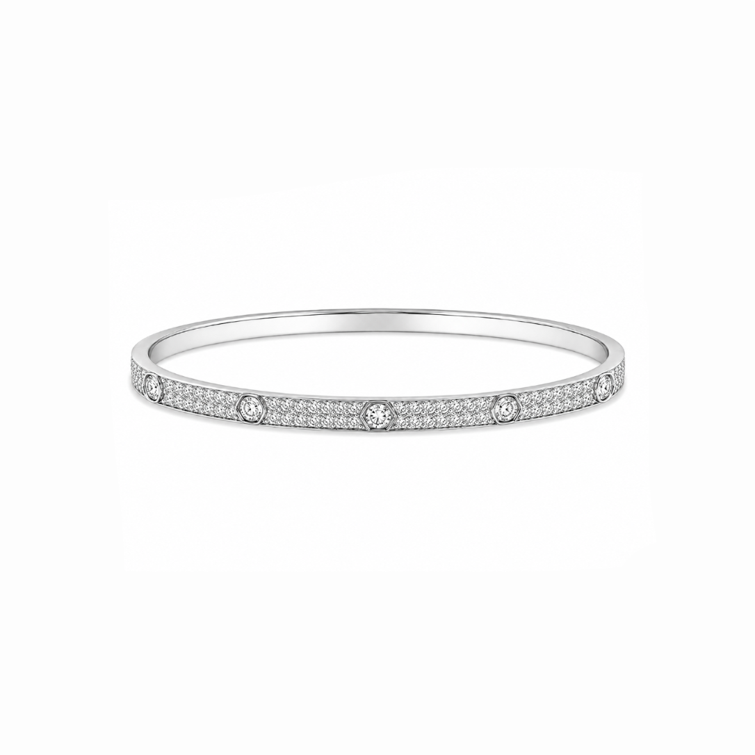 Bezel Pavé Diamond Bangle