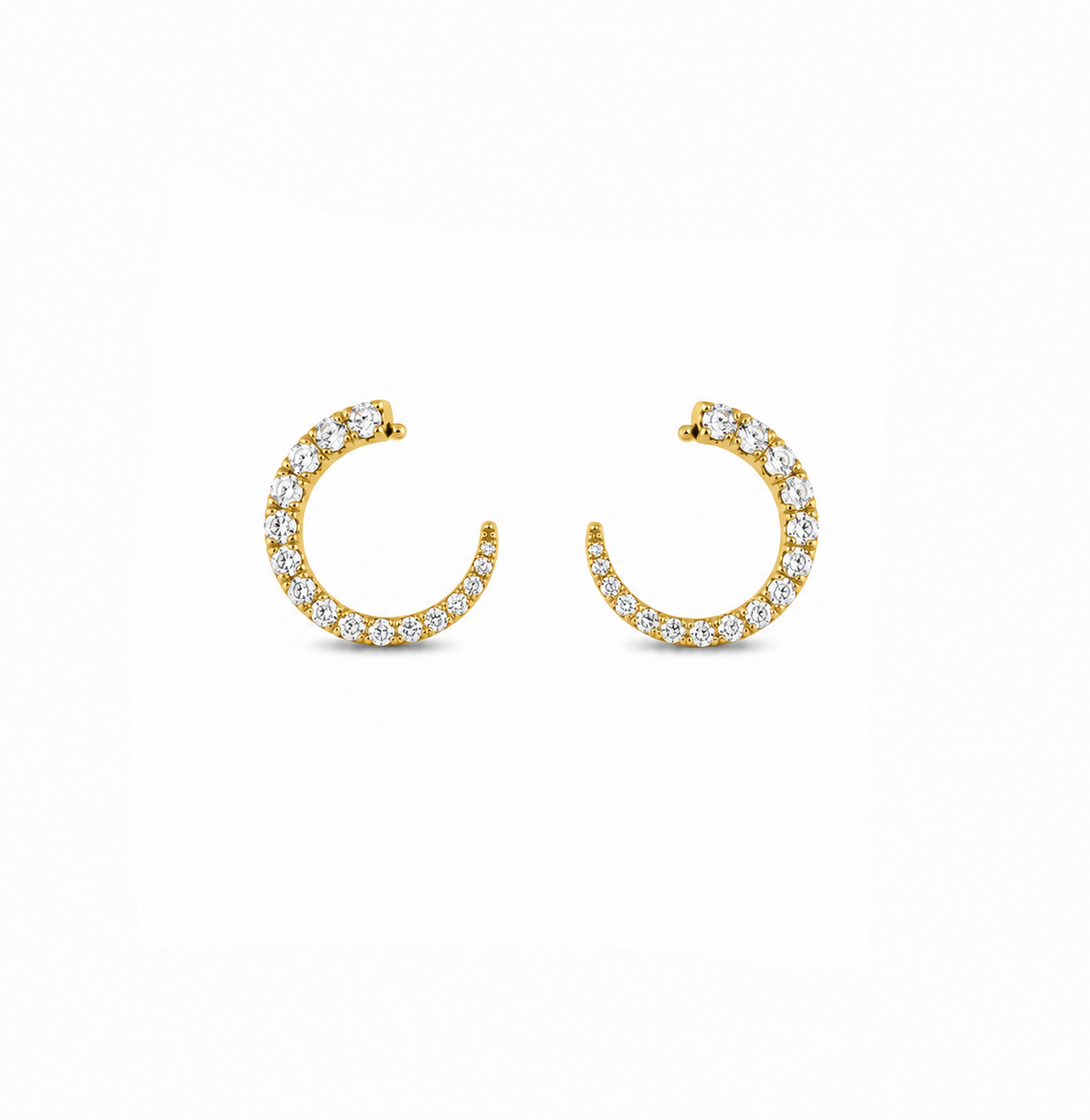 Diamond Open Hoop Earrings