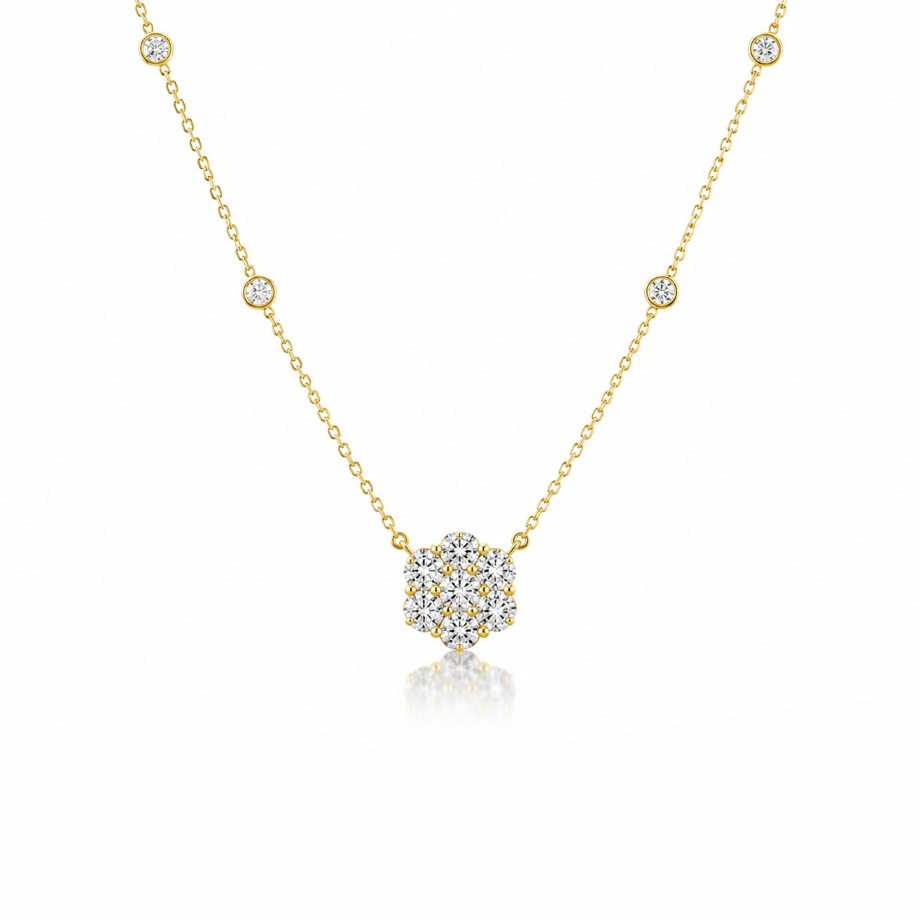 Diamond Flower Necklace