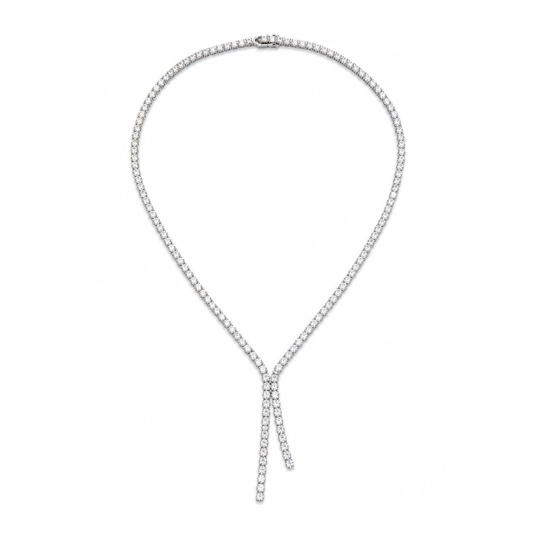 Diamond Drop Tennis Necklace