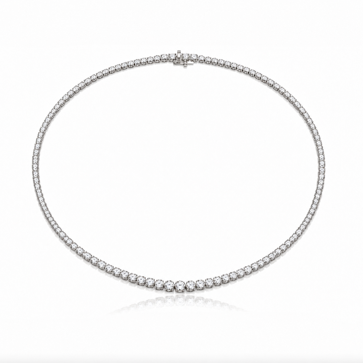 3 Ct Circled Graded Tennis Necklace