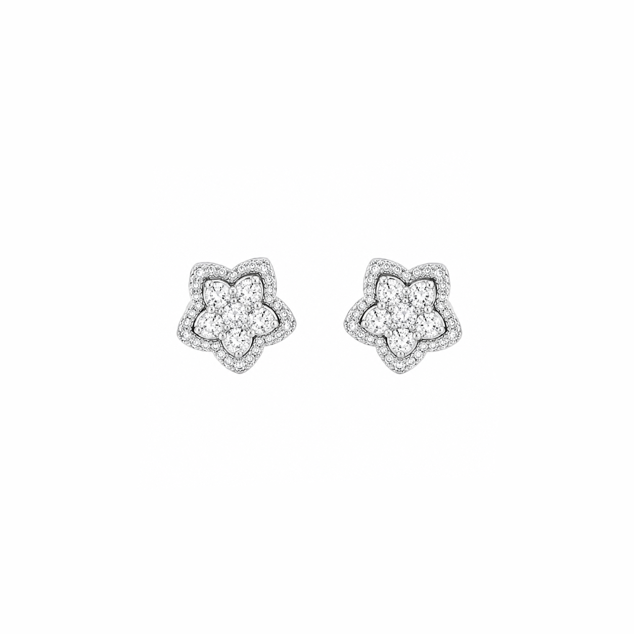Floral Gemstone Halo Jacket Earrings