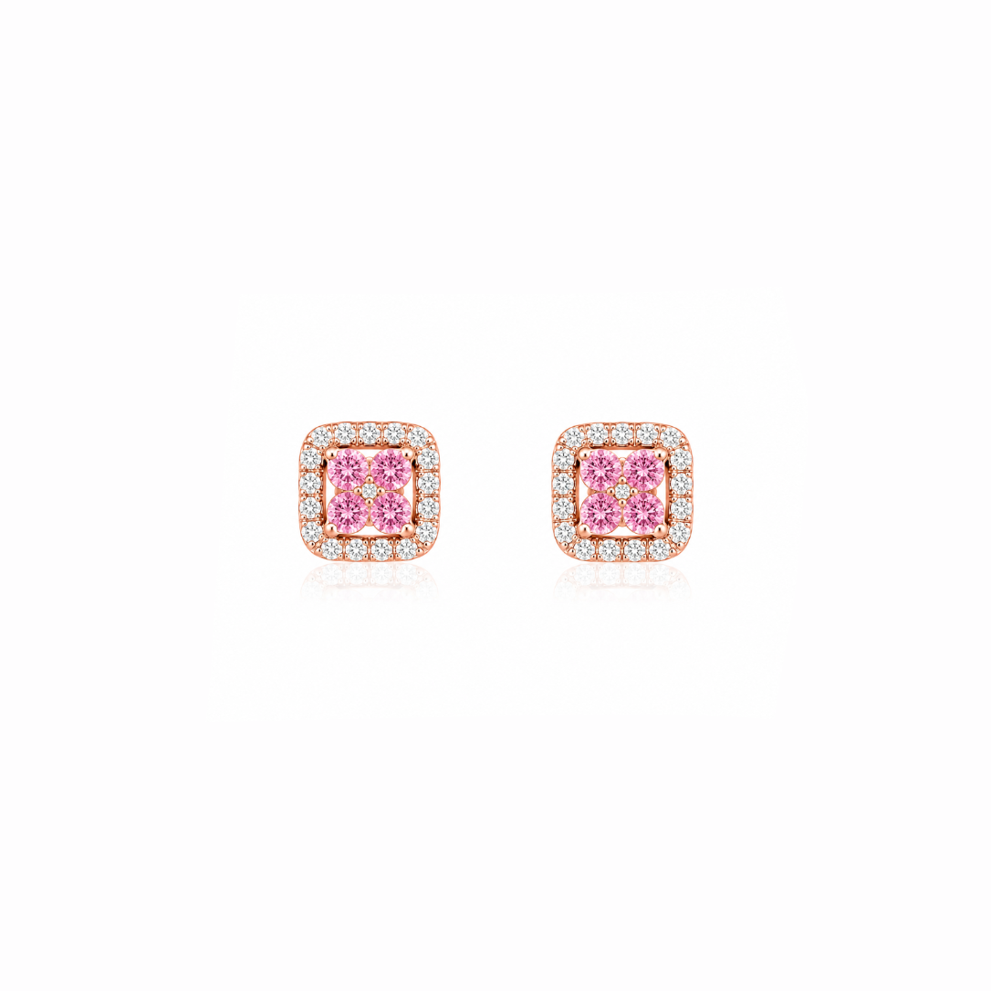 Gemstone Squared Jacket Earrings