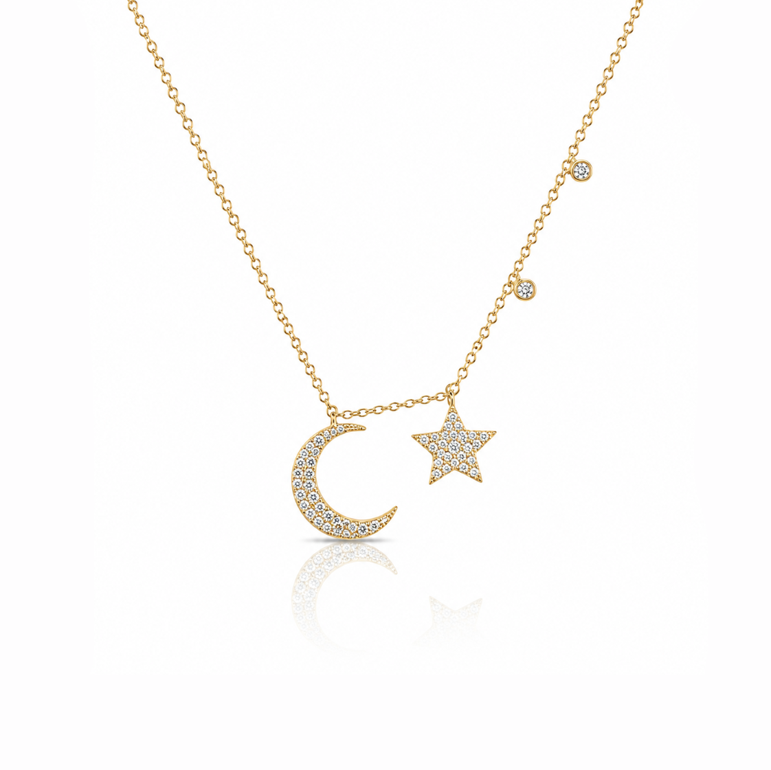 Moon & Stars Diamond Necklace