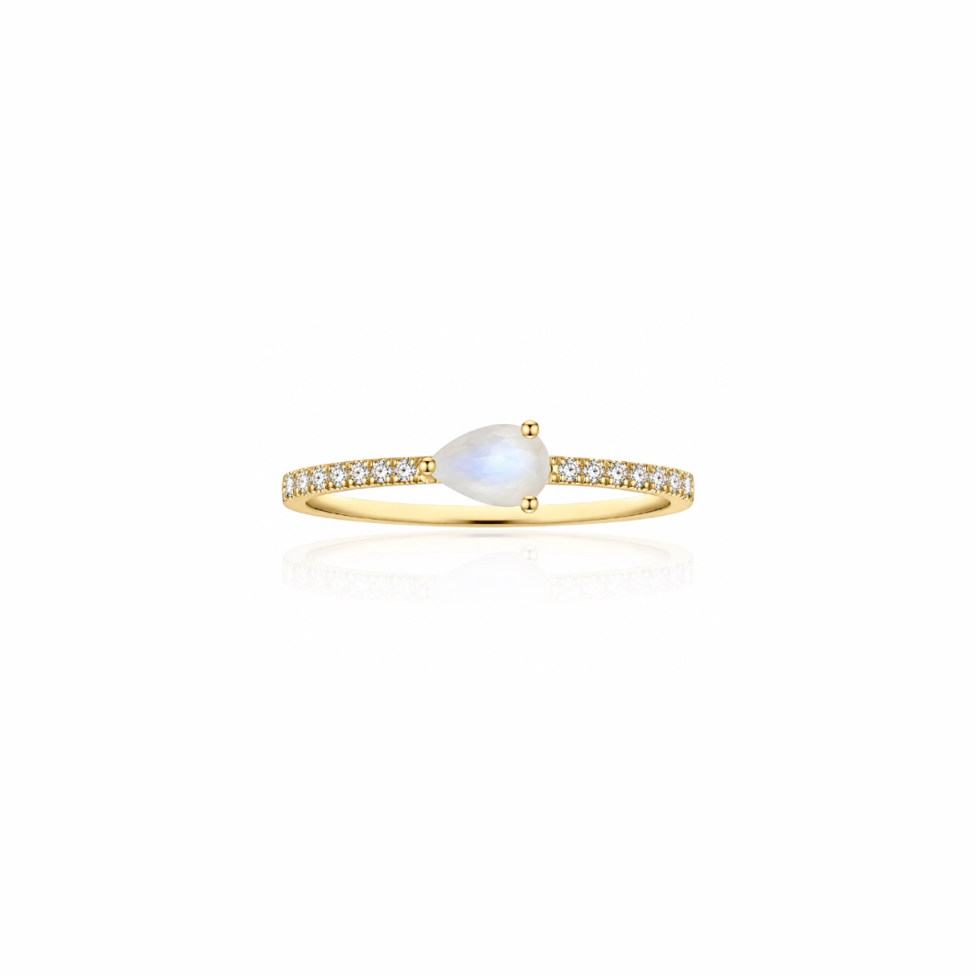 Moonstone & Diamond Band