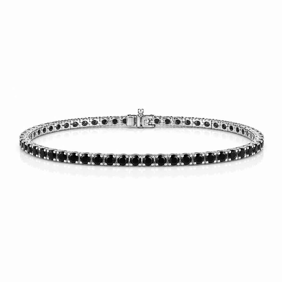 Men Black Diamond Tennis Bracelet