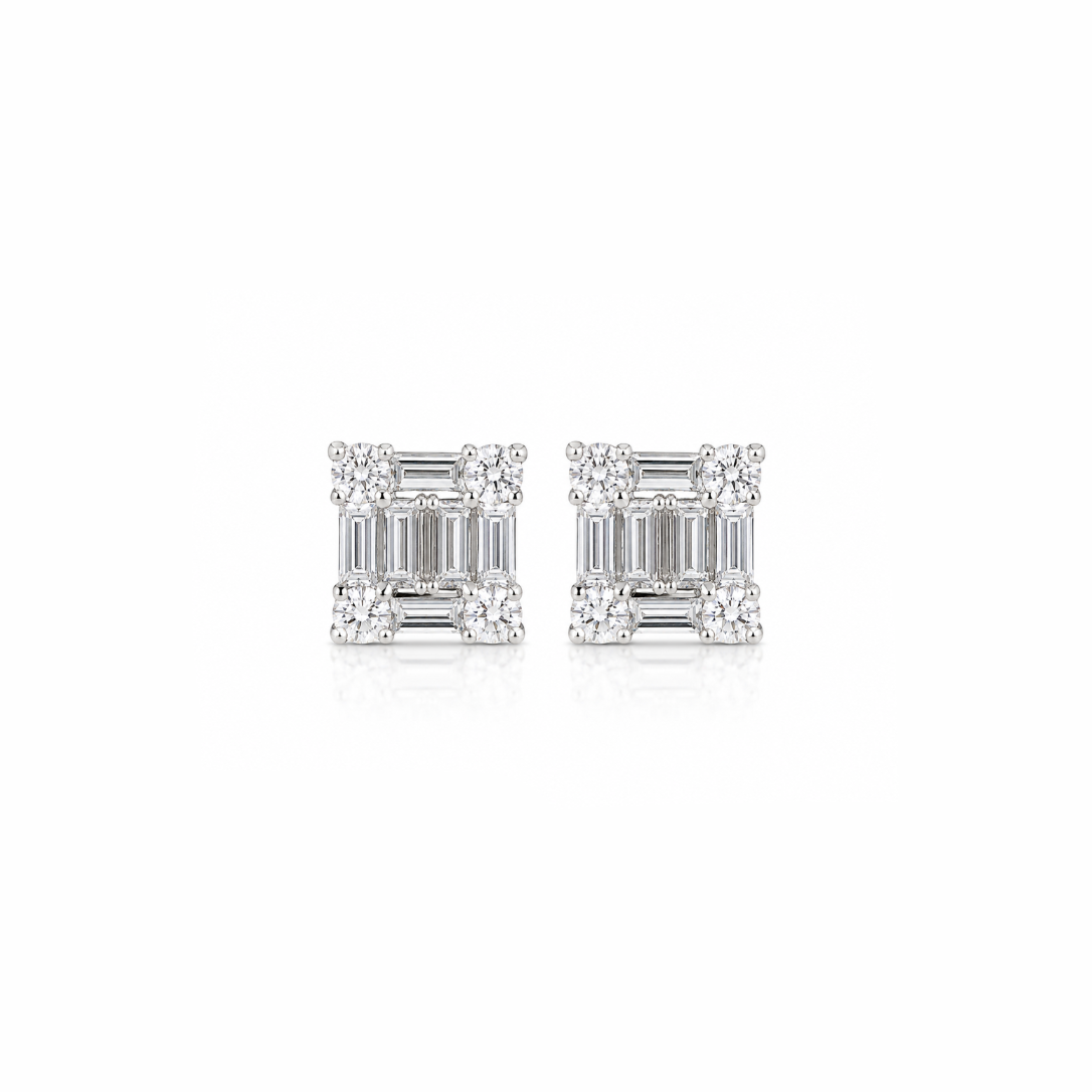 Illusion Baguette Studs