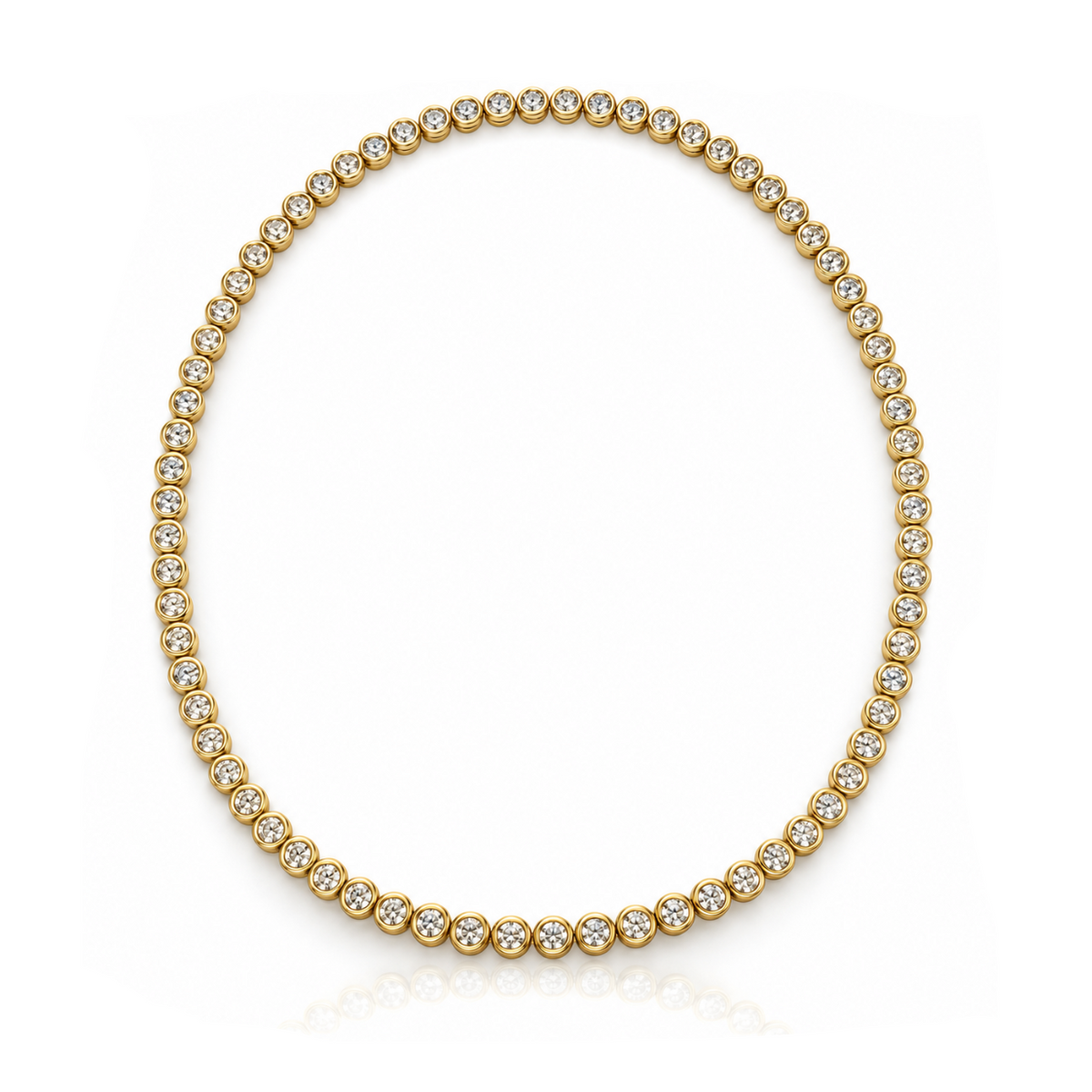 Bezel Diamond Tennis Necklace