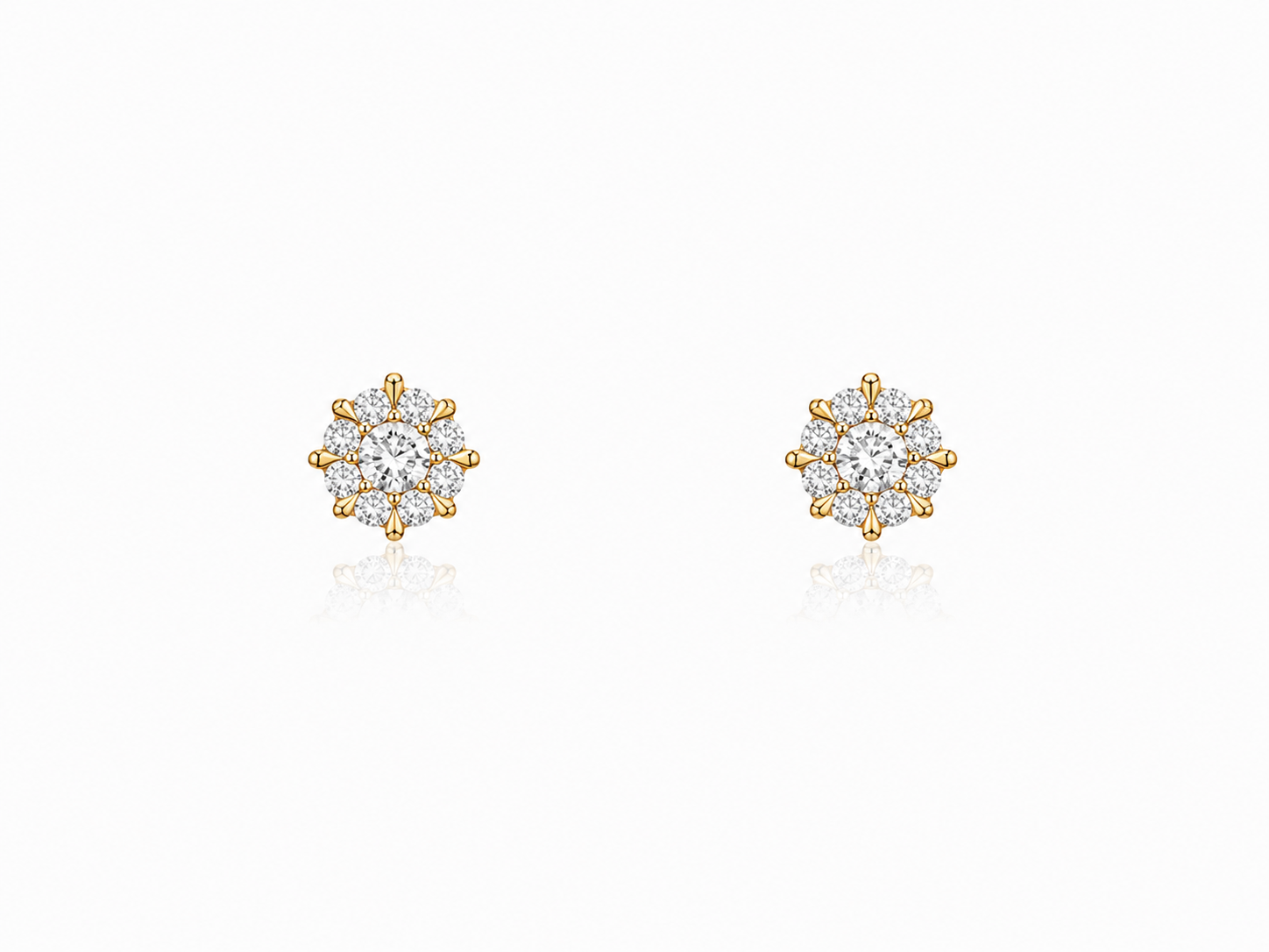 Cluster Diamond Stud Earrings