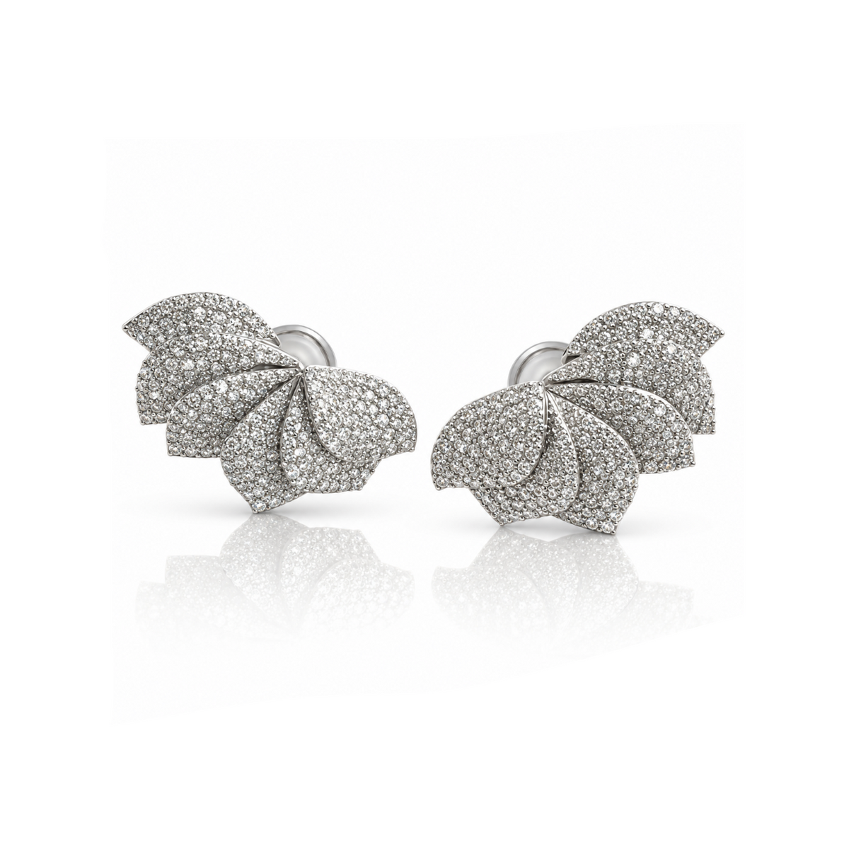 Diamond Petal Climber Earrings