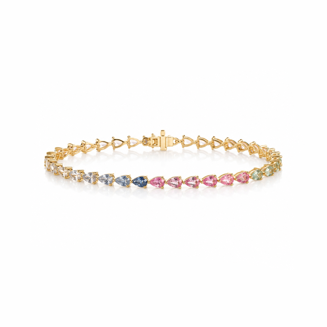 Rainbow Ombre Tennis Bracelet