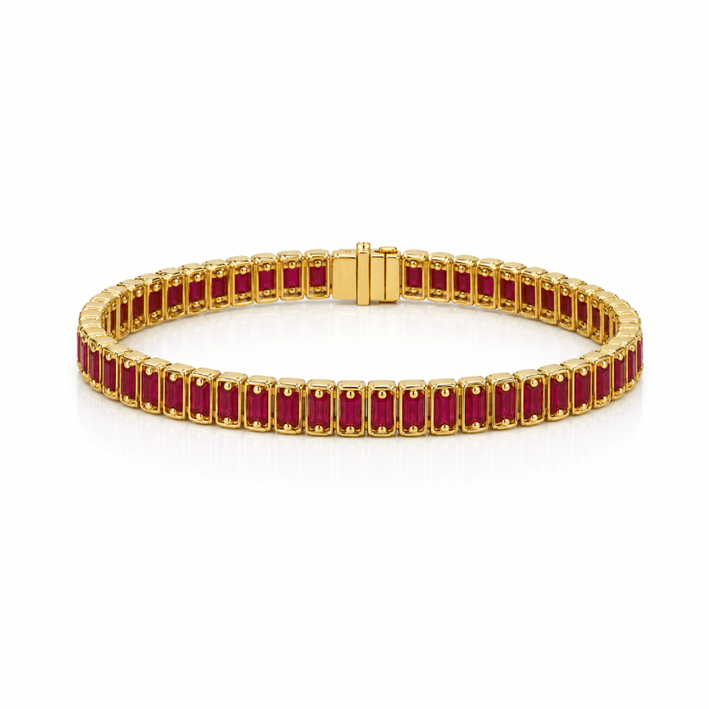Ruby Bezel Deco Tennis Bracelet