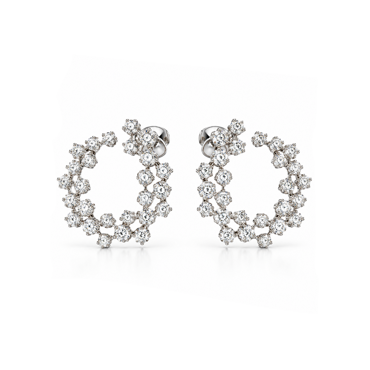 Diamond Bloom Hoop Earrings
