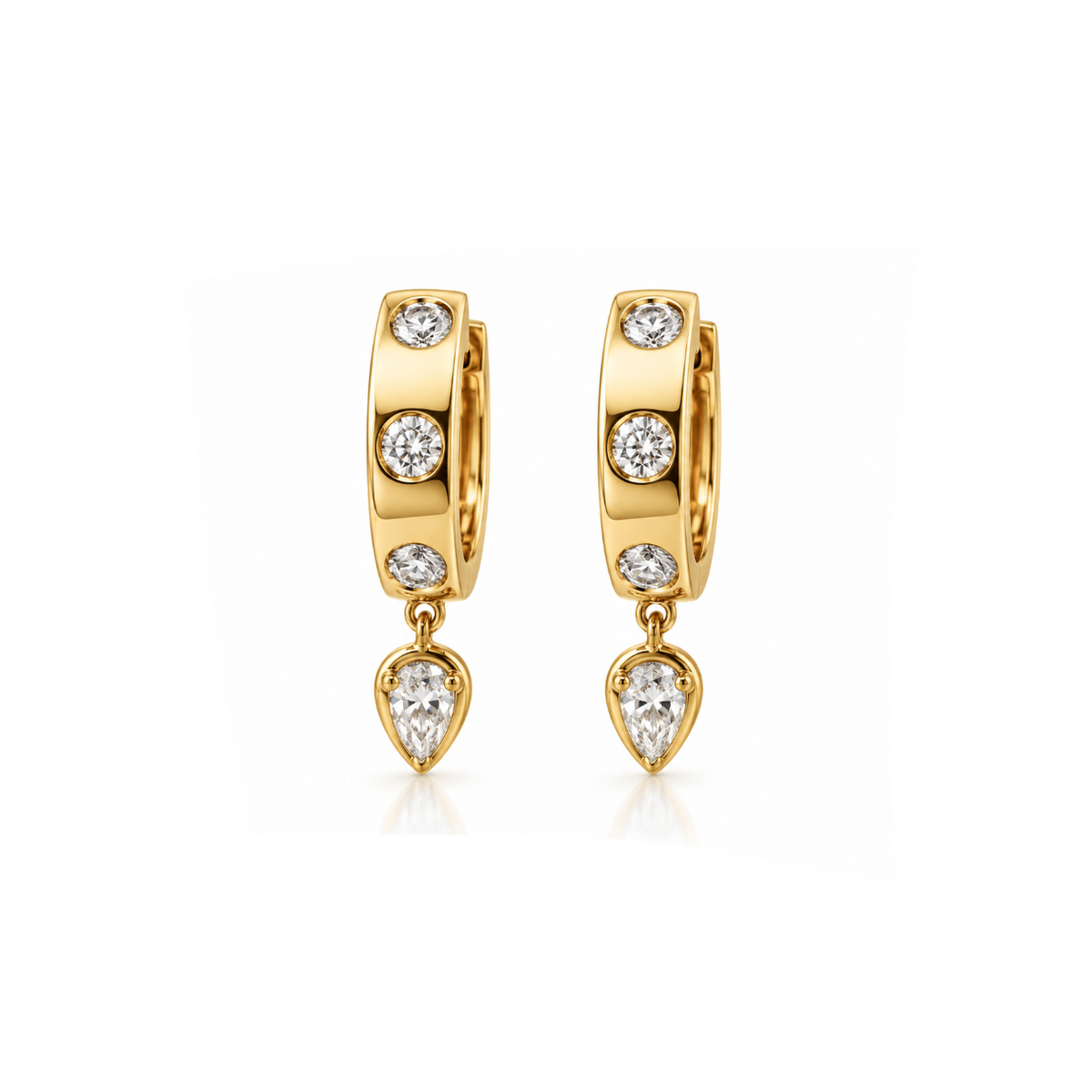 Mini Dangling Pear Hoops