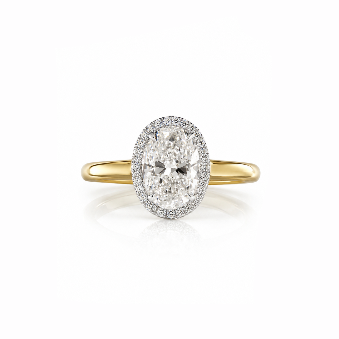 Oval Cut Halo Engagement Ring