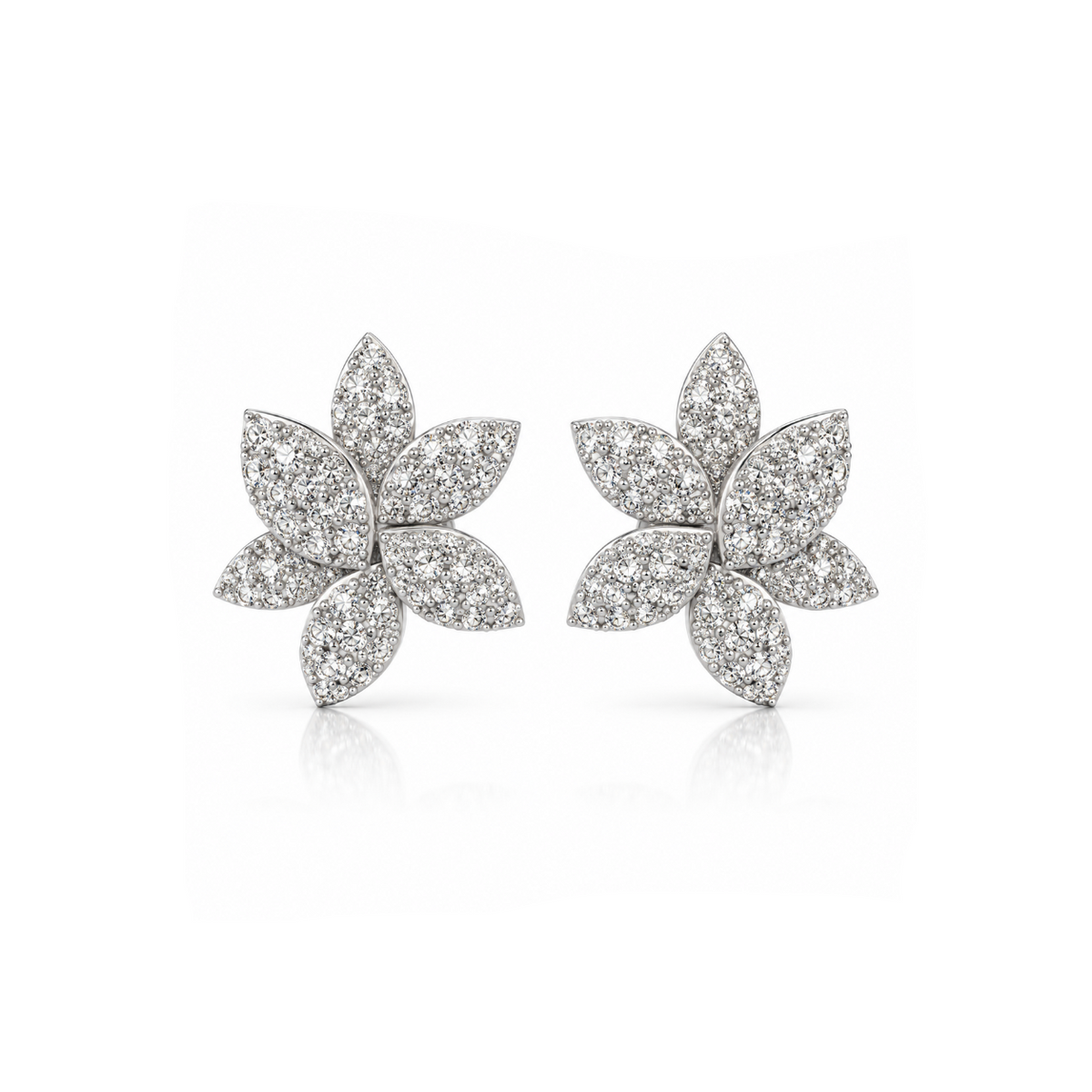 Diamond Multi Leaf Earrings