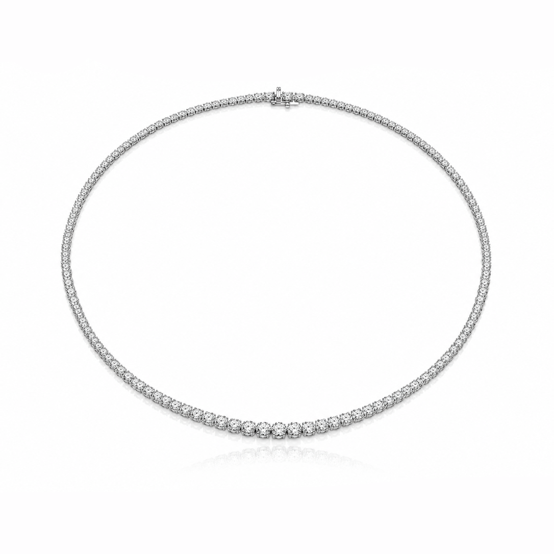 5 Ct Circled Graded Tennis Necklace