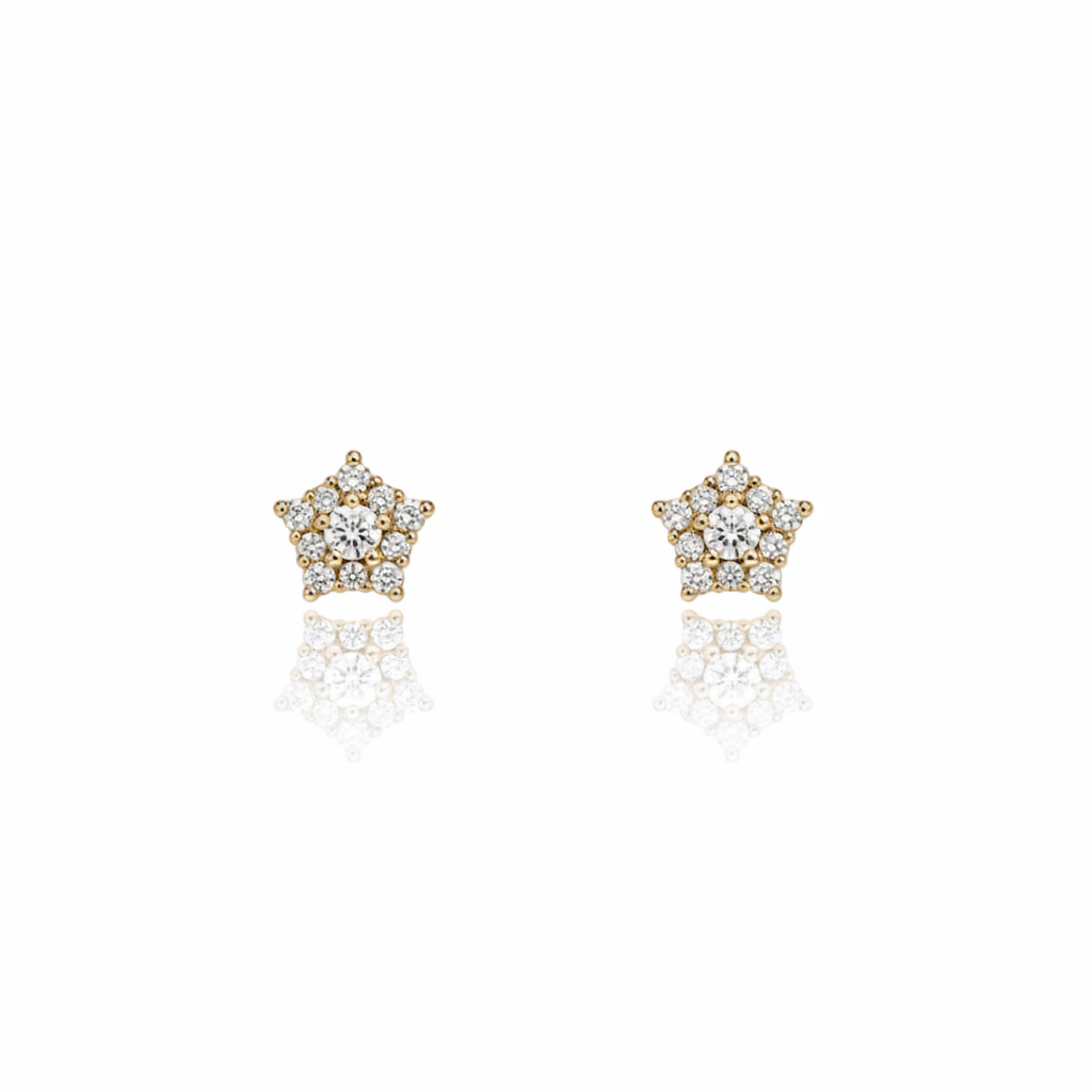 Star Diamond Stud Earrings