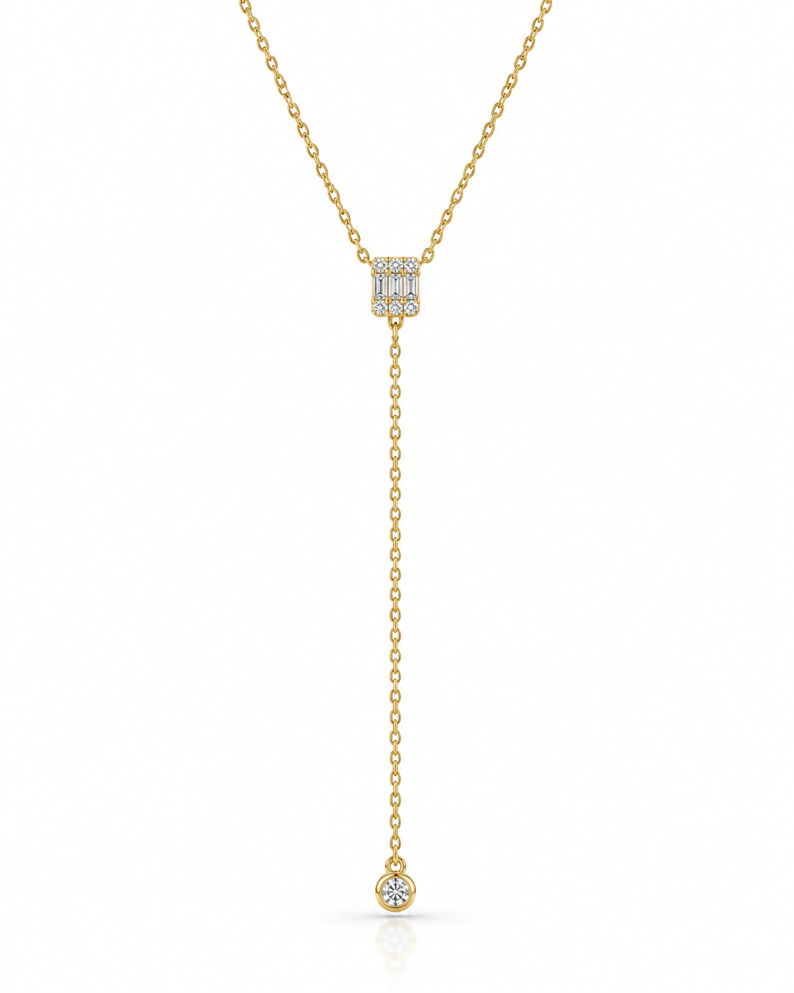 Emerald Cut Diamond Lariat