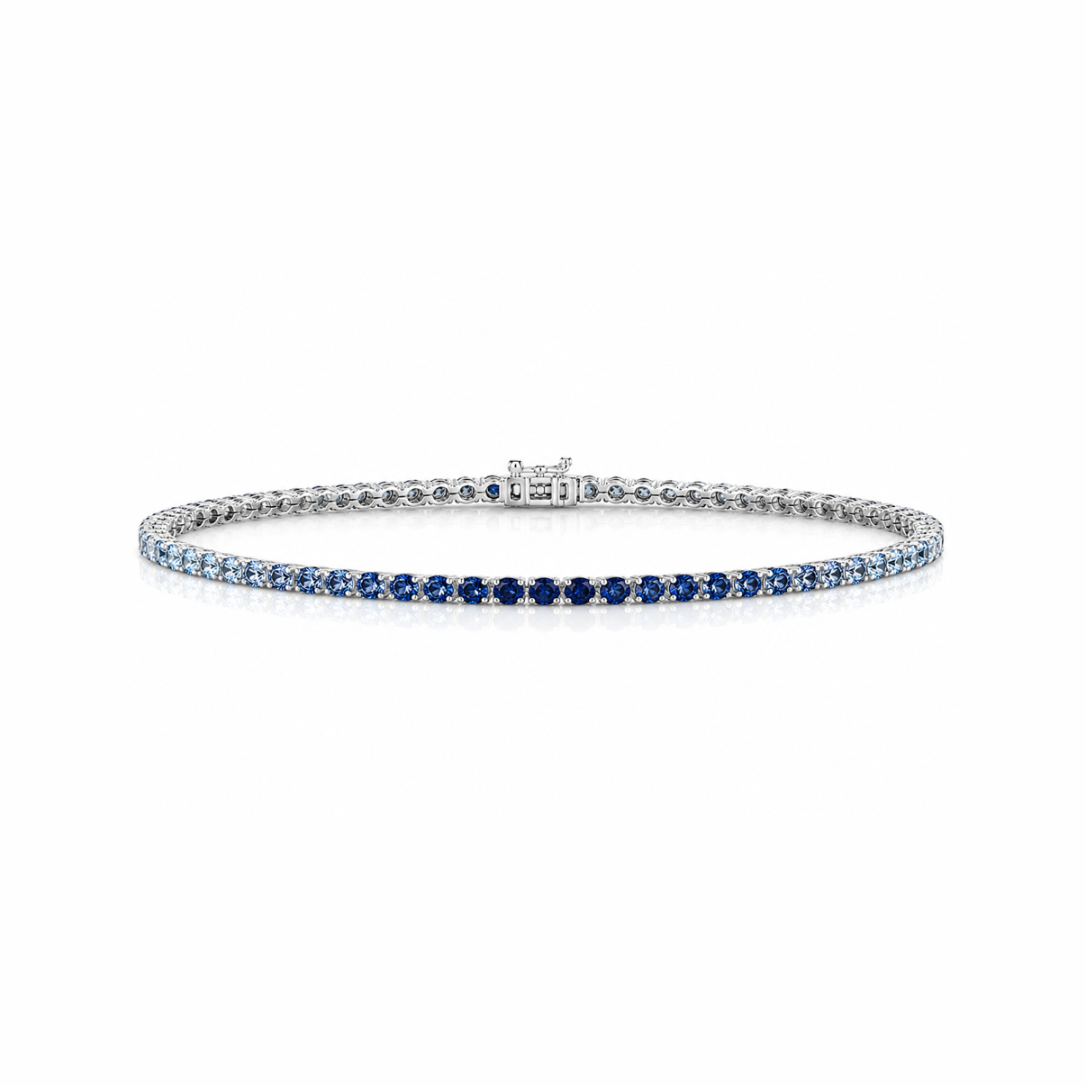 Blue Sapphire Ombre Tennis Bracelet