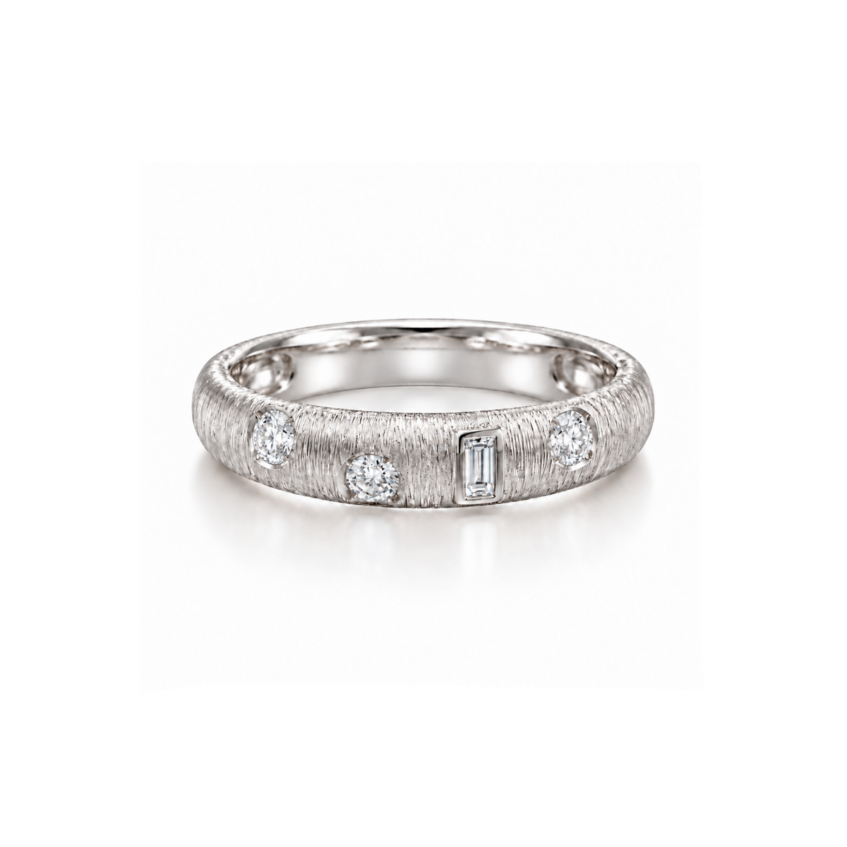 Brushed Multishape Diamond Ring