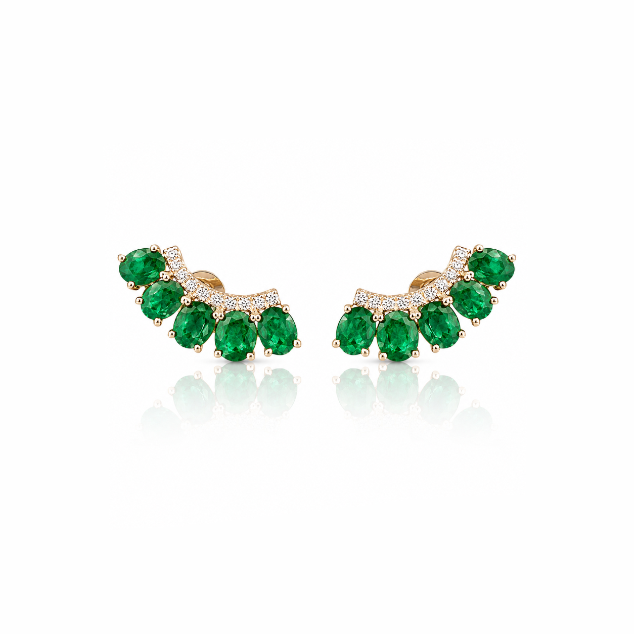 Oval Climber Earrings
