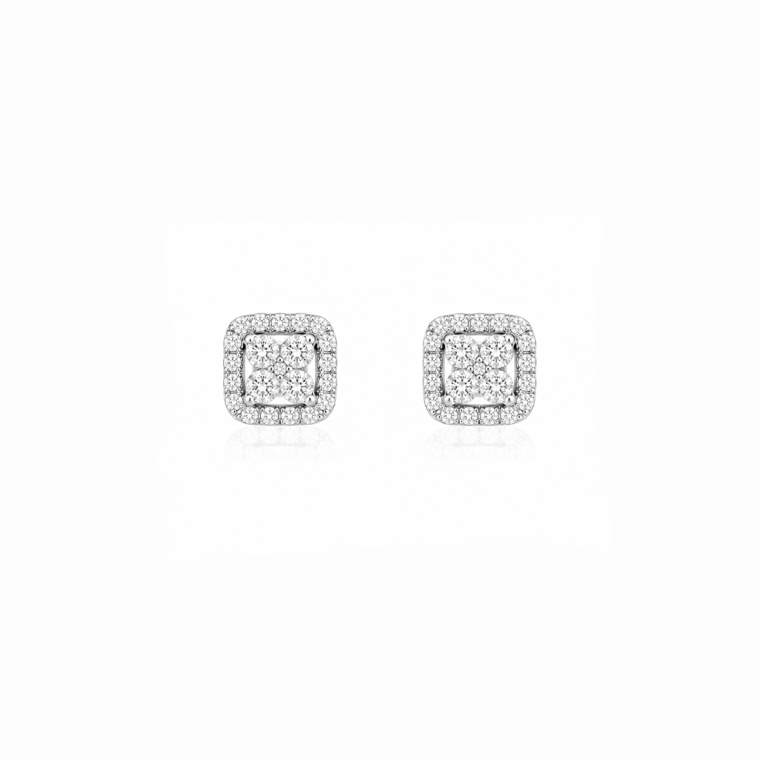 Gemstone Squared Jacket Earrings