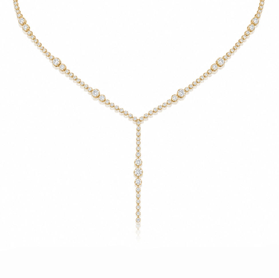 Circled Lariat Tennis Necklace